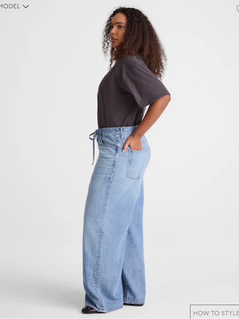 The Curvy Ultimate Wide-Leg Jean in Airy Denim - Raebrook WashAiry - Picture 4 of 11